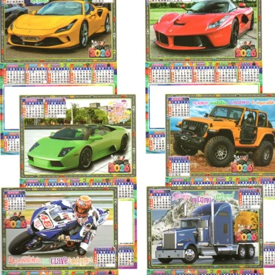 Almanaque de pared 1/4 carro y autos