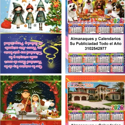 Almanaque tipo tarjeta